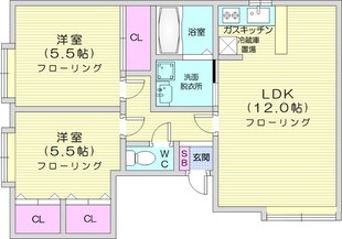 新琴似駅 徒歩41分 3階の物件間取画像